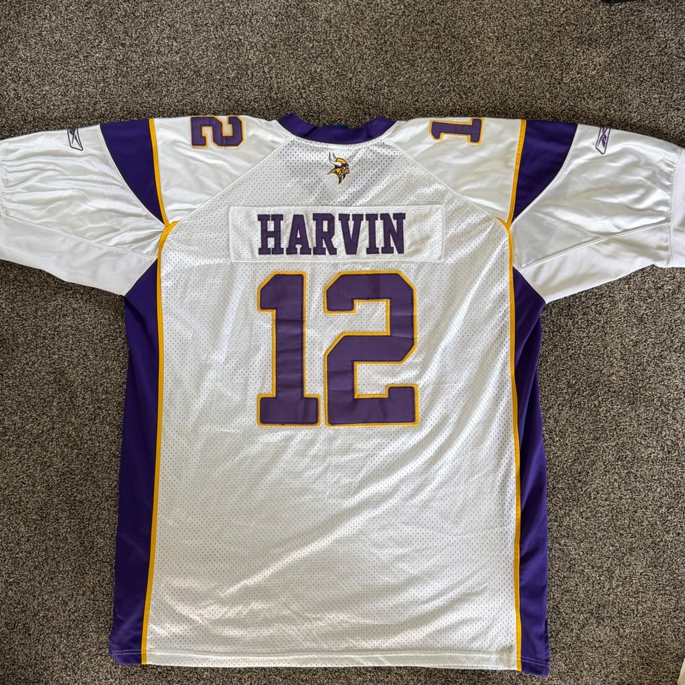 Reebok NFL Minnesota Vikings Percy Harvin #12‎ Jersey White Sewn Adult 56 XXL